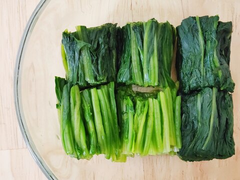 無水鍋でほうれん草の下ゆで